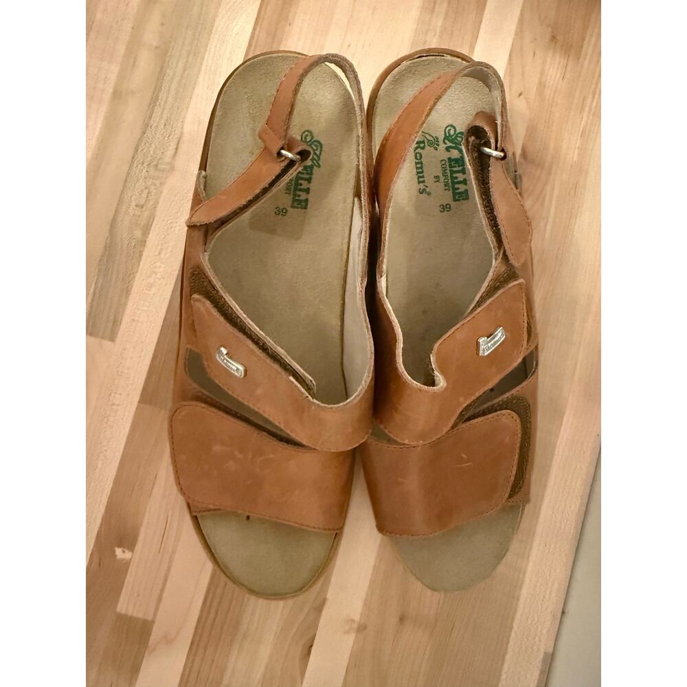 Kelle Comfort by Romu’s Tan‎ Leather Sandals – Size 39 (US Women’s 8–8.5)